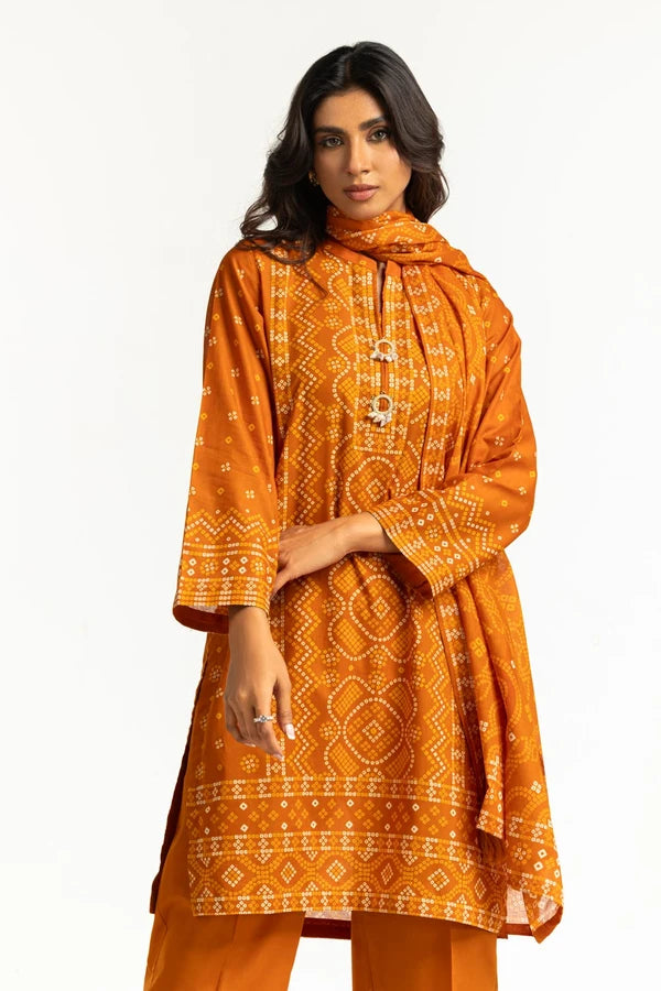 3PC Lawn Printed Suit IUSTKSD
