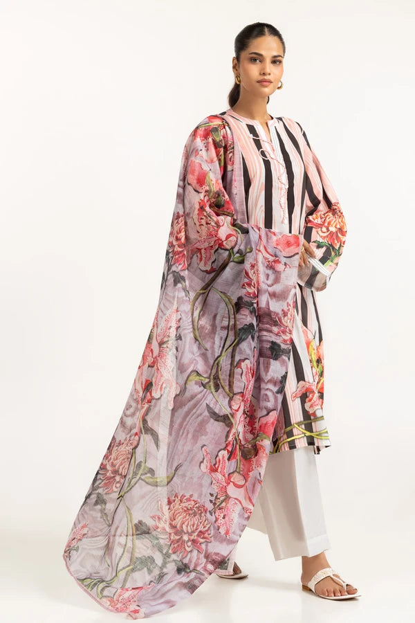 3PC Lawn Printed Suit IUSTKSD