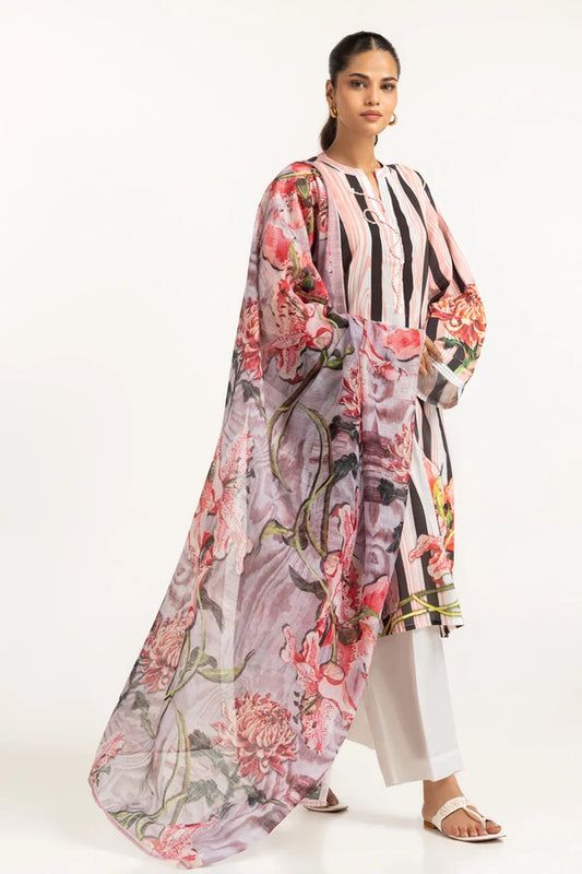3PC Lawn Printed Suit IUSTKSD