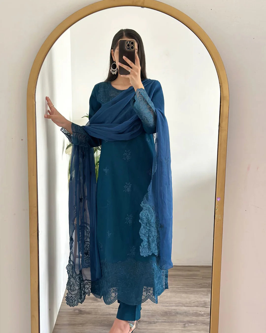 Mystic Glaze - 3 Piece Embroidered Cotton Suit