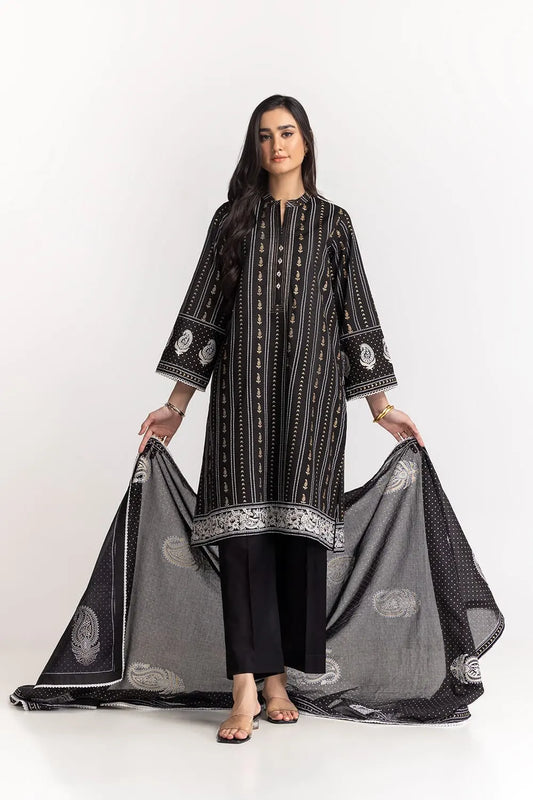 Cambric Block Printed Shirt And Dupatta